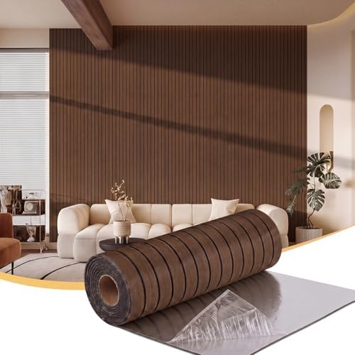 Geelin Peel and Stick PVC Wood Slat Wall Panel Decor 118" x 15.75" by Geelin