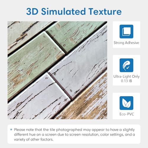 COMSTICKC 3D Faux Wood Wall Sticker Shiplap Peel and Stick - Image 3