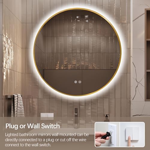Niccy 30" Round LED Bathroom Backlit Mirror - Image 6