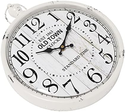 Menterry Retro Farmhouse Wall Clock. White Vintage Antique Style - Image 4