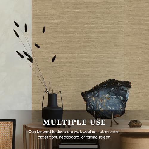 GoDear Design Natural Woven Faux Grasscloth Textured Wallpaper - Image 3