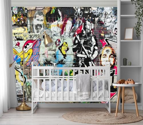 XMPMBM-Graffiti Art backsplash Large Decorative Wallpaper Bedroom Bathroom - Image 3