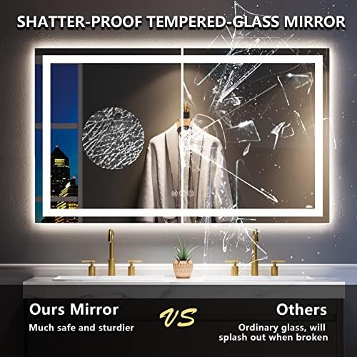 60x36 LED Bathroom Mirror with Lights, Lighted Vanity Mirror - Image 6
