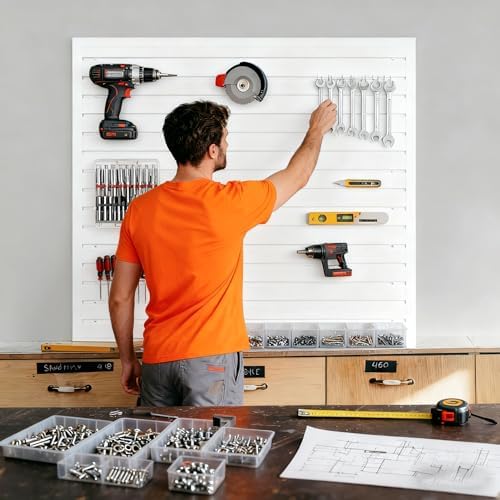 Yuzzy Slat Wall Paneling 4 x 4ft, Garage Slatwall Panel Wall Storage Systems - Image 5