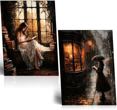 NCYEL Unframed 2Pcs Dark Academy Canvas Wall Art, 16x24 Inch by NCYEL