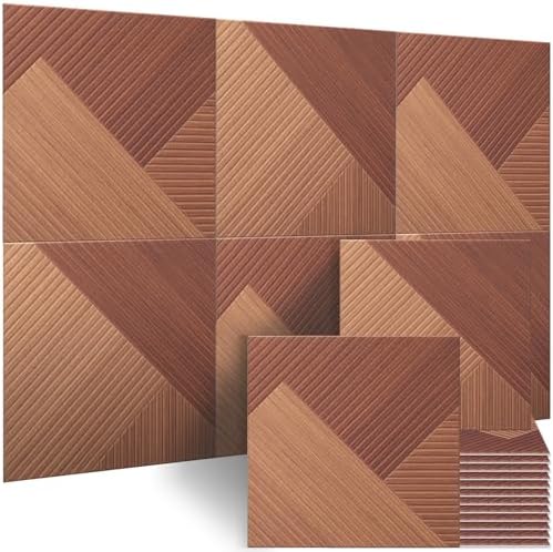 BUBOS 6-Pack Acoustic Panels, Wood Grain Sound Absorbing Panels by BUBOS