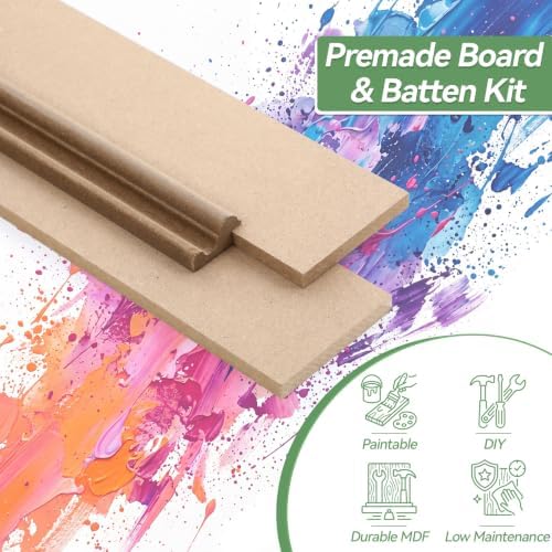 240'' L X 47'' W MDF Board and Batten Wall Panel Kits Paintable - Image 4