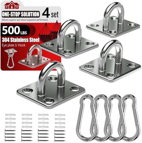 sprookber 304 Stainless Steel Pad Eye Snap Hook, M5 Ceiling Hook 500Lb by Sprookber