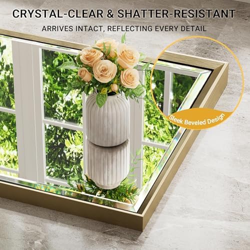 16x60 Inch Brushed Gold Full Length Mirror - Image 4