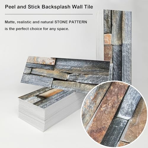 TUOKING 99-Pieces PVC Peel and Stick Backsplash Tiles - Image 6