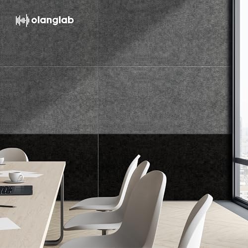 Olanglab Acoustic Wall Panels, 10 Pack, Plain Black - Image 7