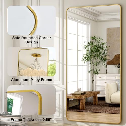 HARRITPURE 80"x40" Full Length Mirror, Oversized Floor Mirror - Image 4