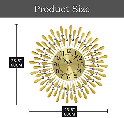 Large Wall Clock Metal Decorative Wall Clocks Silent Non-Ticking, Modern Art - Image 5