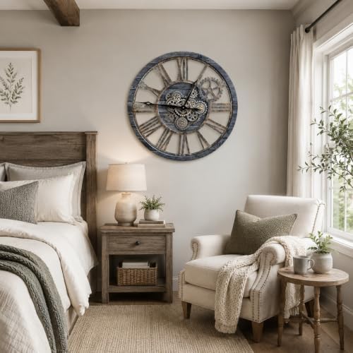 HOIBAI Wall Clock, 20 Inch, Midnight Grey - Image 5