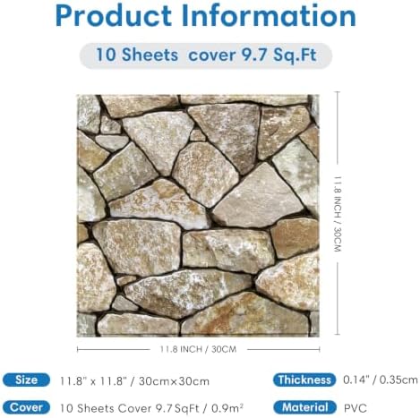COMSTICKC 3D Peel and Stick Faux Stone Wall Panels - Image 5