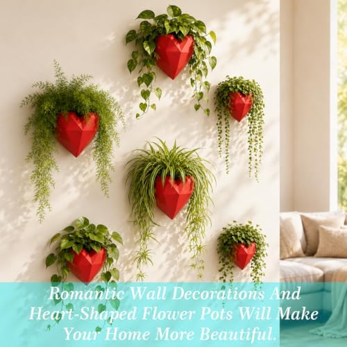 Heart-Shaped Wall Planter, Self-Watering Pot - Image 5