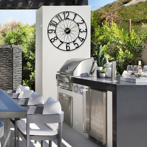 Large Wall Clock, Modern Black Decorative Wall Clock Silent Non Ticking Battery - Image 6