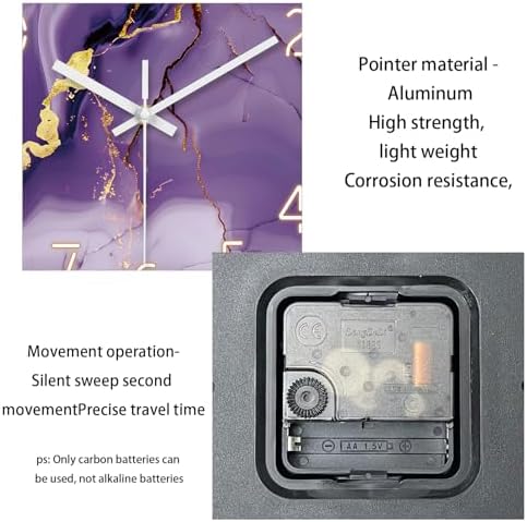 Purple Marble Glass Wall Clock 14 Inch - Image 6