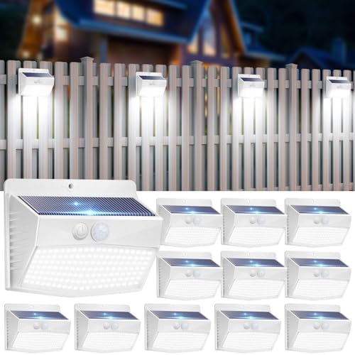 Peasur 12 Pack Solar Motion Sensor Lights Outdoor Waterproof by Peasur
