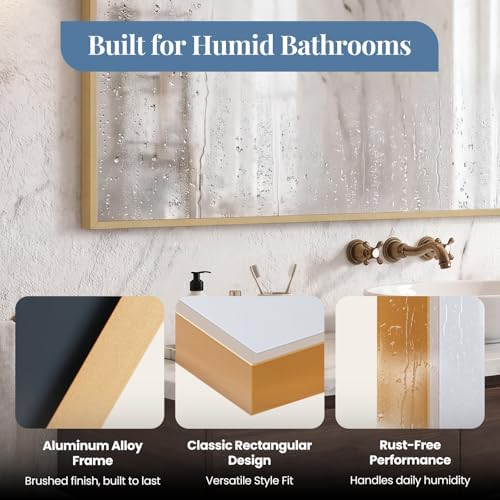 DUMOS 30"x40" Rectangle Wall Mirror, Bathroom Mirrors - Image 4