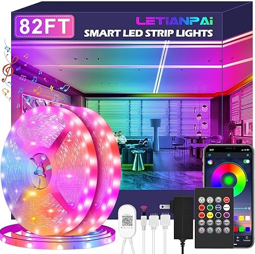 LETIANPAI Led Strip Lights, 82ft/25m Long Smart Led Light Strips Music Sync by LETIANPAI