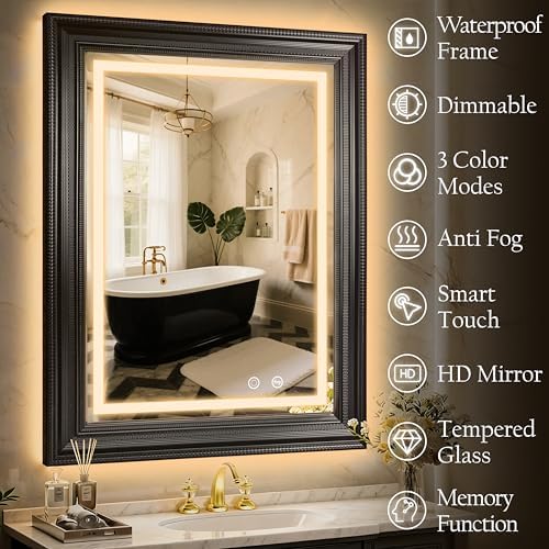 ROLOVE 24x35 Inch Antique Rectangle Wall Mirror - Image 4