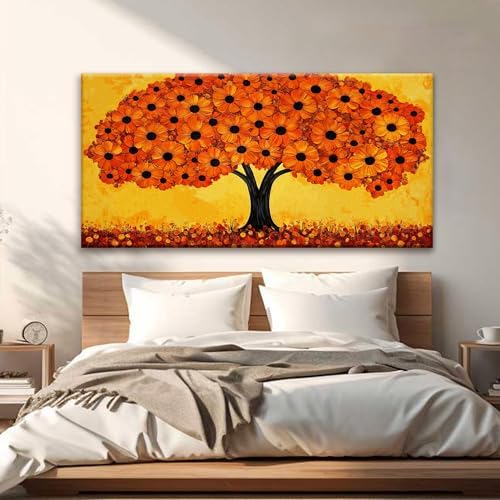 TAIJXAGSG Wall Art For Living Room Prints Orange Tree Of Life Wall Art Modern - Image 3