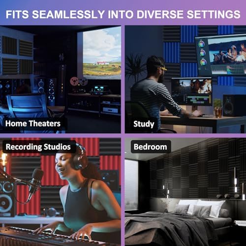 JBER 24 Pack Acoustic Panels, Wedges Soundproof Padding Wall Panels - Image 6