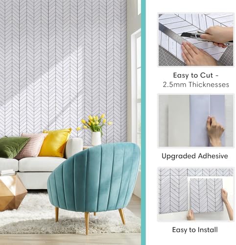 Commomy 3D Faux Wood Peel and Stick Wall Tiles 10 Pcs 11.8" x 11.8" - Image 5