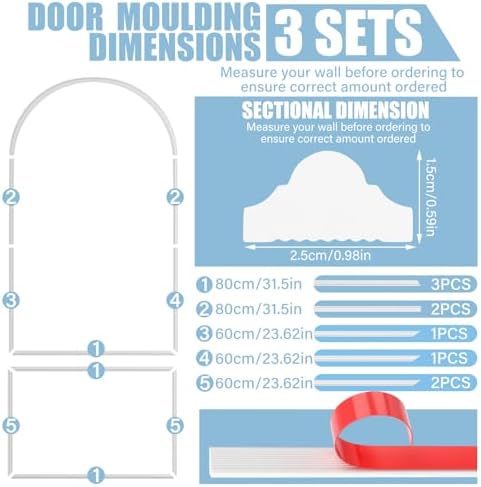 Colingmill 3 Set 32 x 94 Inch Arch Wall Molding Kit Peel Stick wall Panels - Image 2