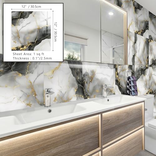 10 Sheets Marble Peel and Stick Backsplash Tile, Living Room - Image 3
