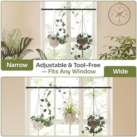 Bamworld Window Plant Hanger Indoor Adjustable Hanging Planters - Image 3