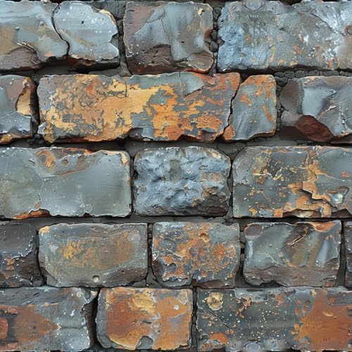 FLFK Brick Wallpaper Peel and Stick Rustic Gray Brick Wallpaper by FLFK