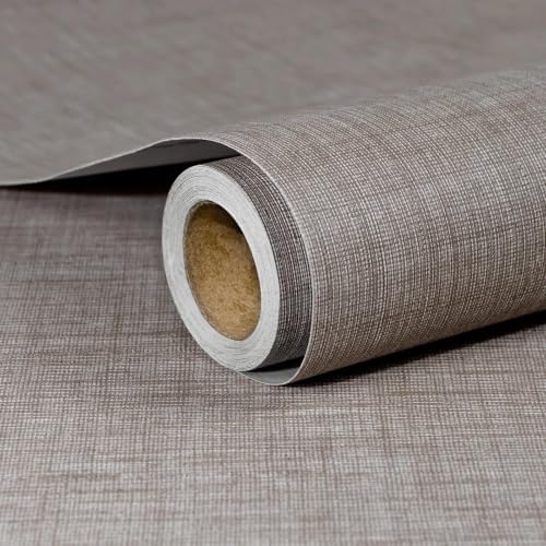 Yun-aeon Brown Grasscloth Peel and Stick Wallpaper Texture Contact Paper by YUN-aeonPeelandStickWall