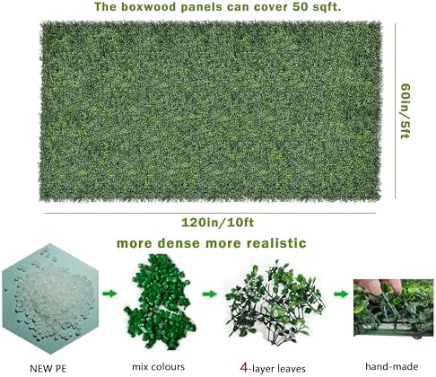 Bybeton 60"x120" Ultra-Dense Boxwood UV Privacy Fence - Image 2