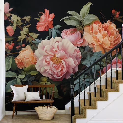 Zeeko Vintage Large Floral Peel and Stick Wall Murals 148" W x 98" H - Image 5