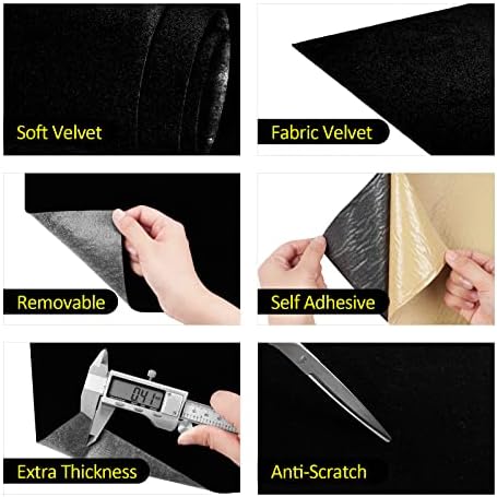 FunStick 15.8"x240" Modern Black Peel and Stick Wallpaper Velvet Textured - Image 7