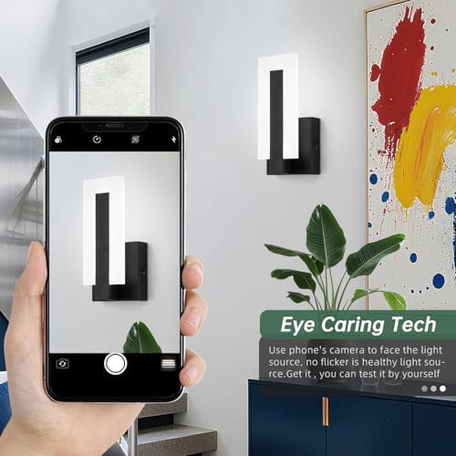 Modern LED Wall Sconce, 6000K Cold White Wall Mounted Lamp Set of 2, Acrylic - Image 3