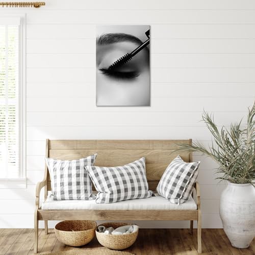 Black And White Magazine Cover Posters Female Eyelashes Canvas Wall Art - Image 5