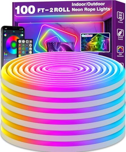 AILBTON 100Ft Neon Rope Lights, Flexible Led Rope Lights Control by AILBTON