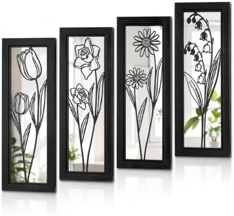 4 Set Farmhouse Mirrors for Wall Decor Living Room Bedroom Bathroom Entryway by sxnzequnze