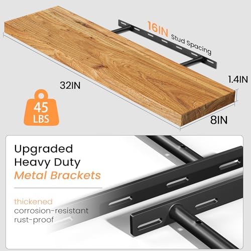 Floating Shelves for Wall, Farmhouse Wooden Shelf for Living Room, Bathroom and - Image 3