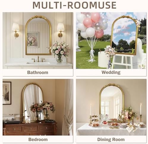 Gold Arched Wall Mirror French Decorative Mirror - Image 5