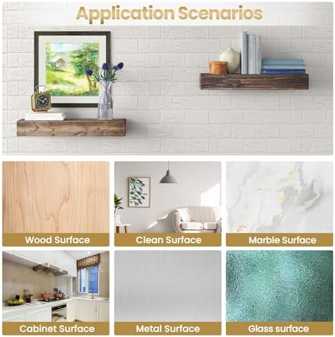 3D White Brick Wall Panels Peel and Stick - Image 7