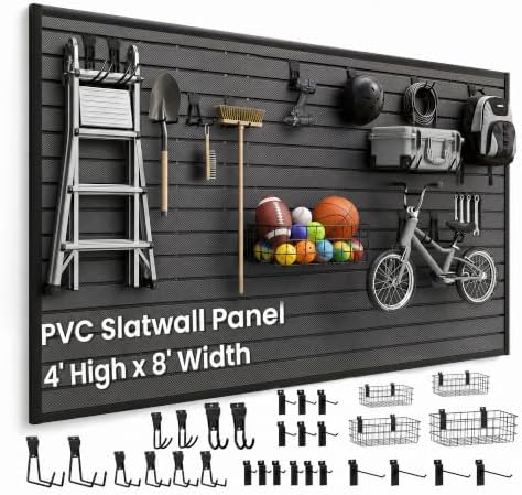 SMARTSTANDARD Slatwall Panel Set, 4x8 FT PVC Panel by SMARTSTANDARD