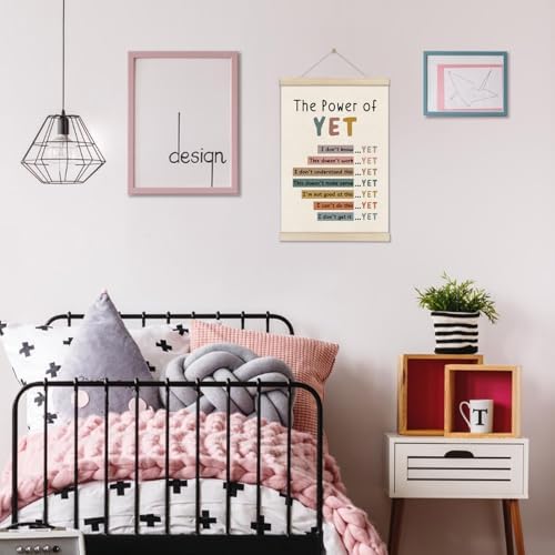 The Power of YET Growth Mindset Posters Hanger Frame, Motivational Wall Art - Image 4