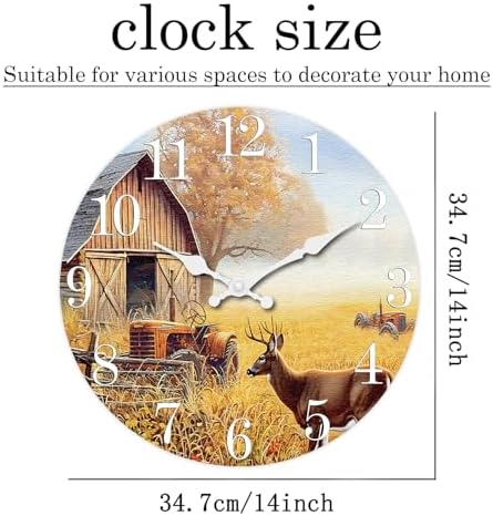 XNM 14 Inch Farmhouse Wooden Clocks - Image 3