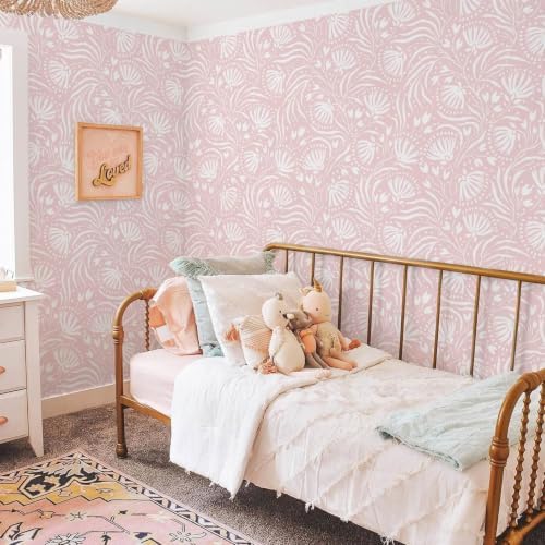Ismoon Boho Peel and Stick Wallpaper Pink Floral Contact Paper Boho Stick on - Image 5