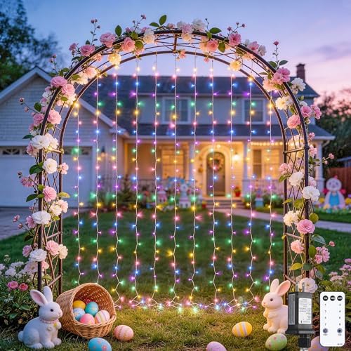 JMEXSUSS 300LED Curtain Lights for Easter Decor by JMEXSUSS