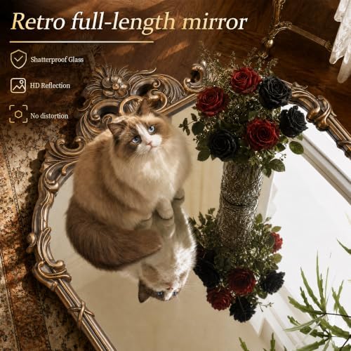 69"x28" Arched Full Length Mirror Vintage Statuary Bronze - Image 3